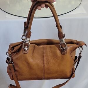 Chic Brown Leather Satchel